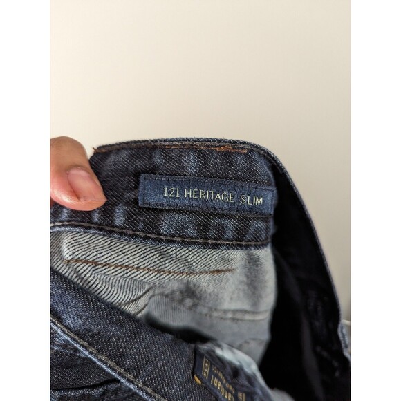 Lucky Brand 121 Heritage Slim Fit Dark Wash Denim Jeans Men Size 36x34 - Picture 5 of 7